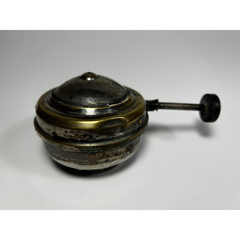 Antique New York Patent Oil Lamp Burner Brass Coated Self Snuffing